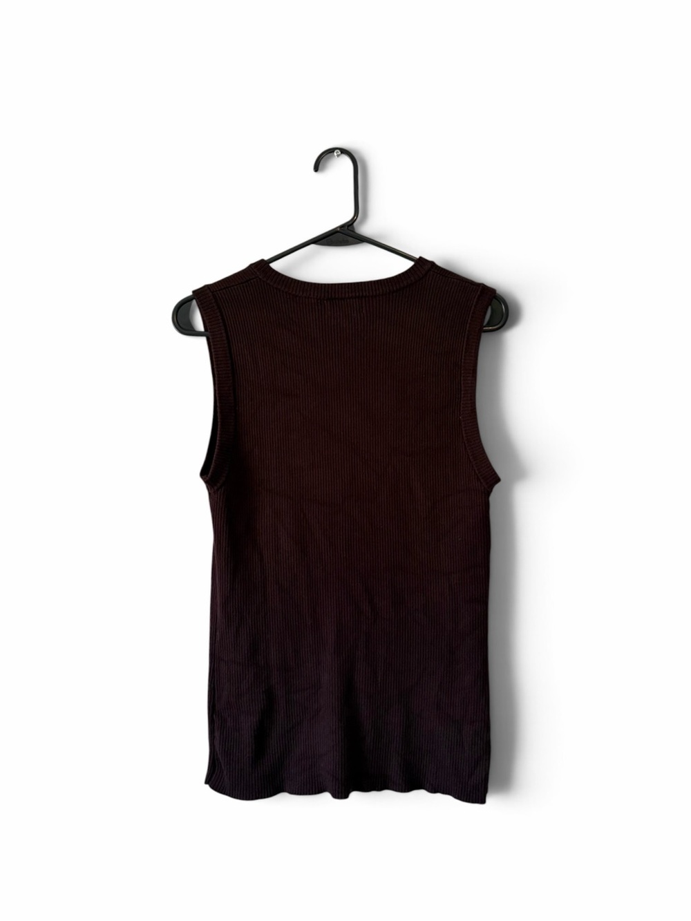Camila Coelho Sleeveless Button-Front Knit Tank Top - Brown - Picture 2 of 5